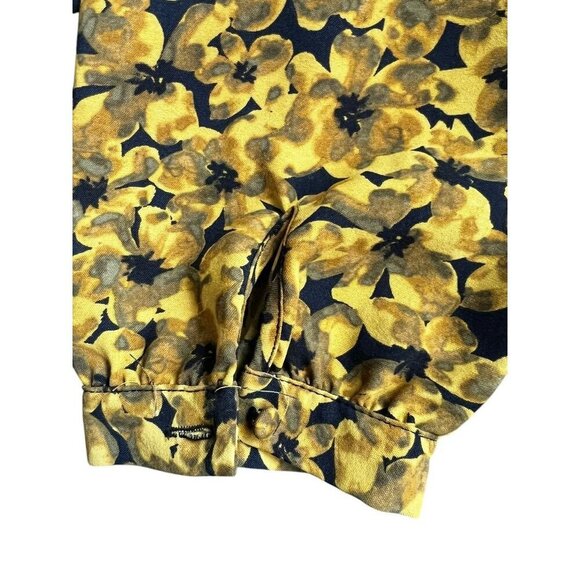 A. New Day Yellow Floral Long Sleeve V-Neck Wrap Blouse, Work Atire, OFFICE ATTI - Picture 10 of 15